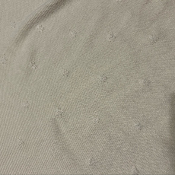 Cream Sleeveless Knit Top Flower Embroidery Size 2X Ramie - Picture 5 of 8